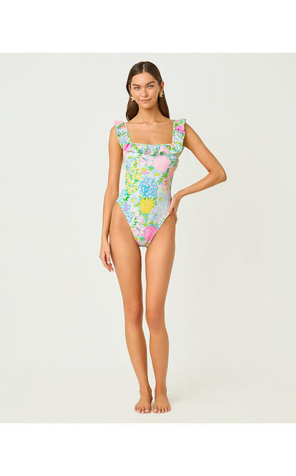 AEMMA RUFFLE ONE PIECE, MULTI LILLY GARDEN