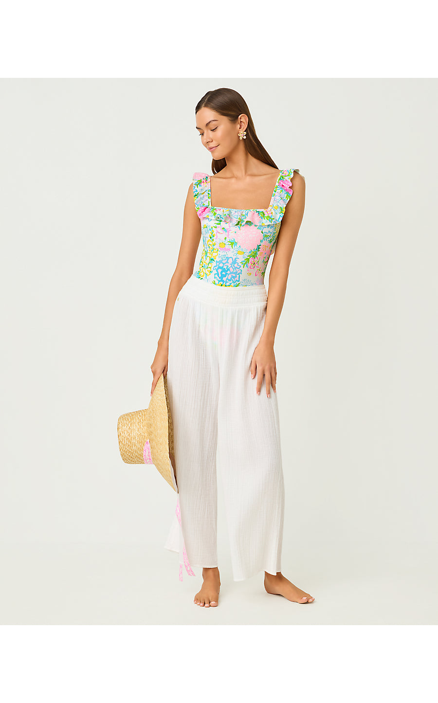 AEMMA RUFFLE ONE PIECE, MULTI LILLY GARDEN