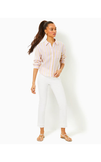 CORALYNN BUTTON DOWN, LILAC OPAL ISLAND SECRETS STRIPE