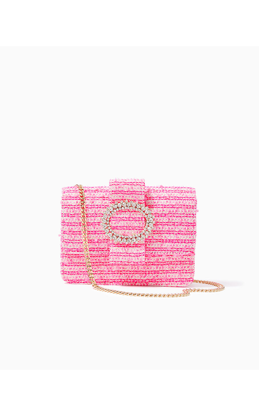 EMMELINE CROSSBODY, PINK PALMS FANTASY TWEED