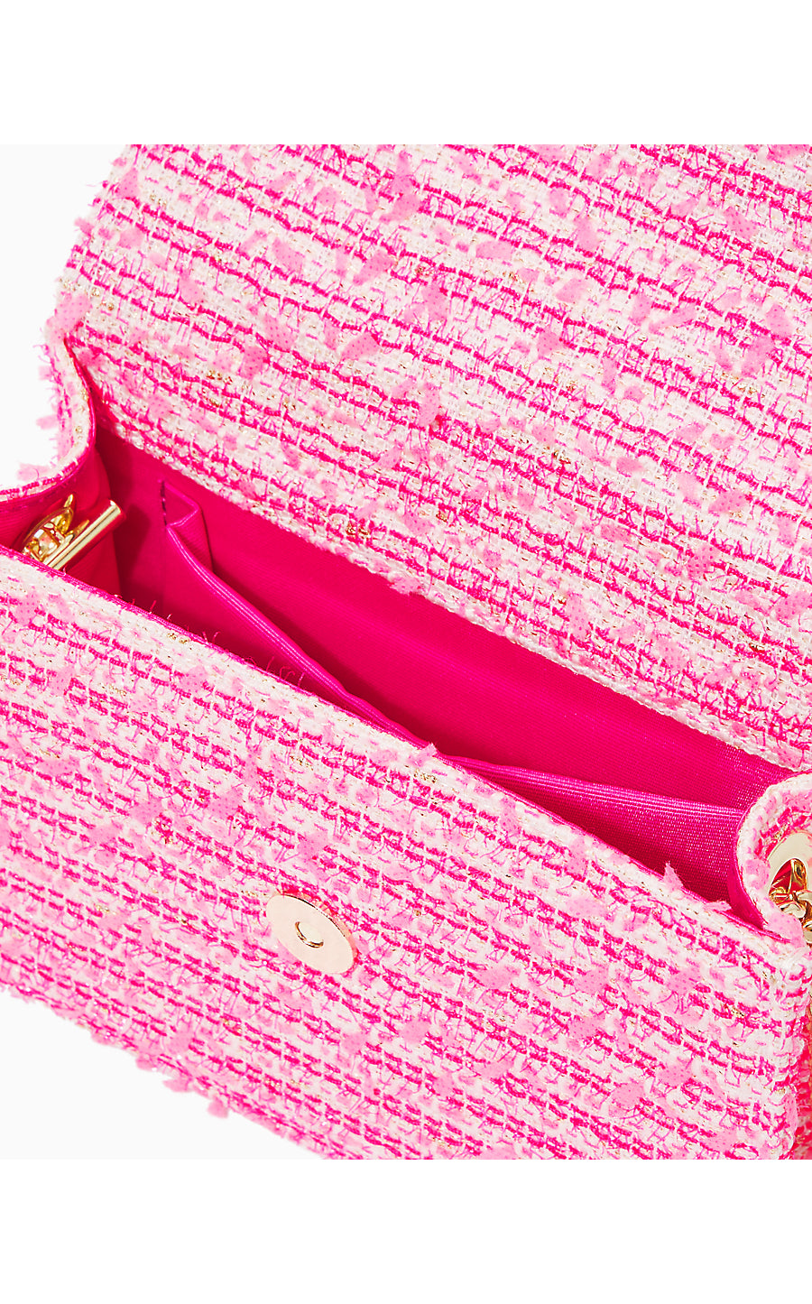 EMMELINE CROSSBODY, PINK PALMS FANTASY TWEED