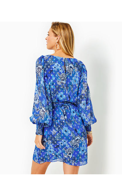 ALFREDA LONG SLEEVE DRESS, ALBA BLUE CRUISIN TOGETHER