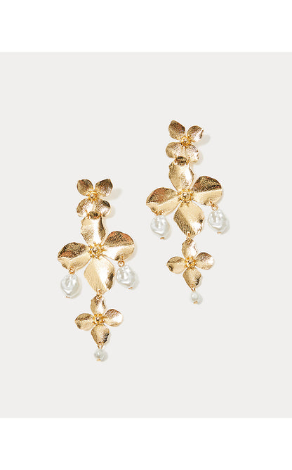 VIA FLORA EARRINGS, GOLD METALLIC