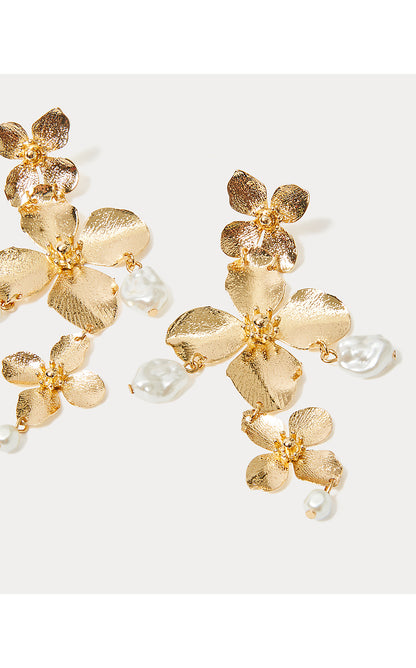 VIA FLORA EARRINGS, GOLD METALLIC