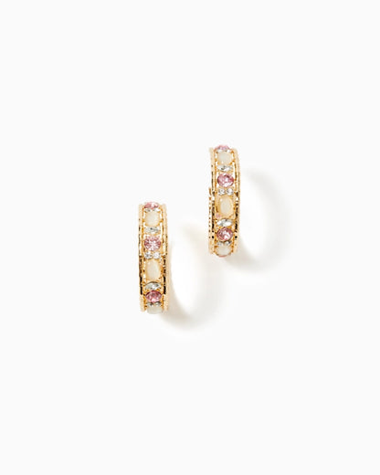 VIA PARIGI HOOP EARRINGS, CONCH SHELL PINK