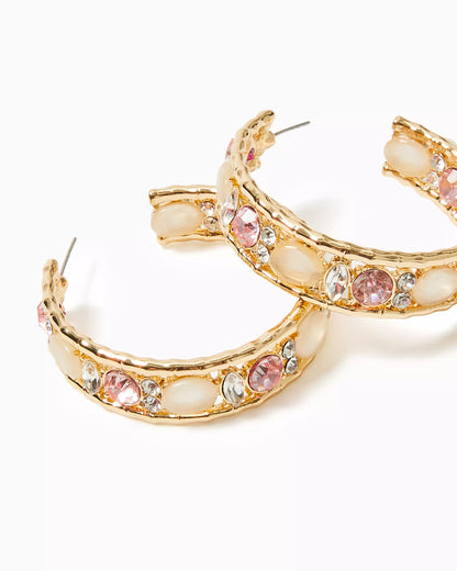 VIA PARIGI HOOP EARRINGS, CONCH SHELL PINK