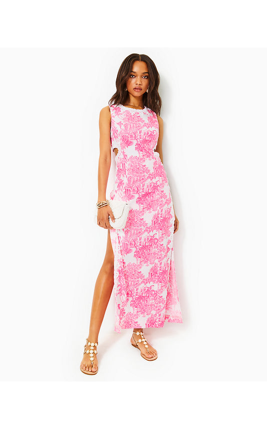 HARLYN MAXI ROMPER, RESORT WHITE PB ANNIVERSARY TOILE