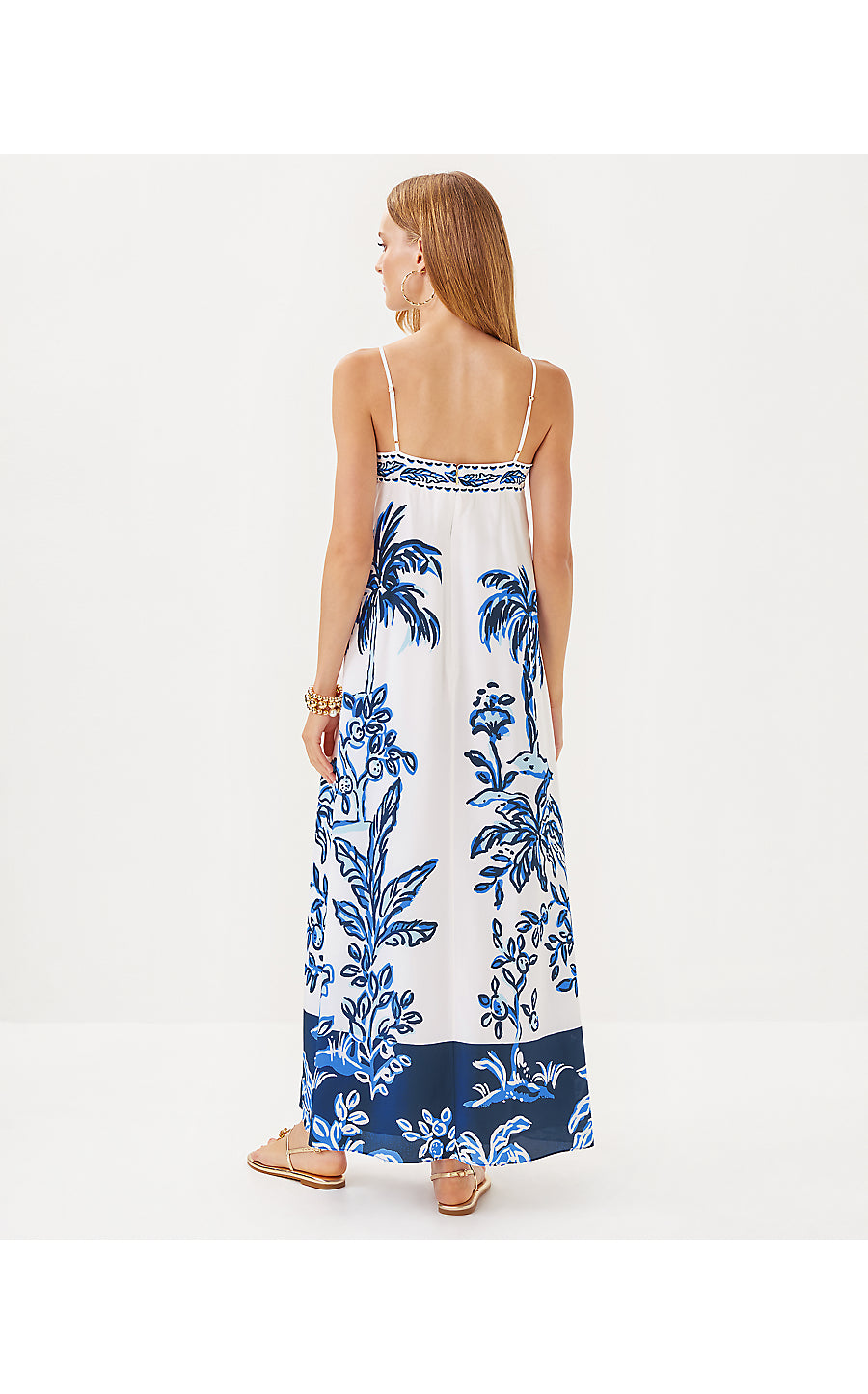 JESSLYN SILK MAXI SLIP DRESS, RESORT WHITE OVERSIZED TALL TALES ENGINEERED WOVEN MAXI DRESS