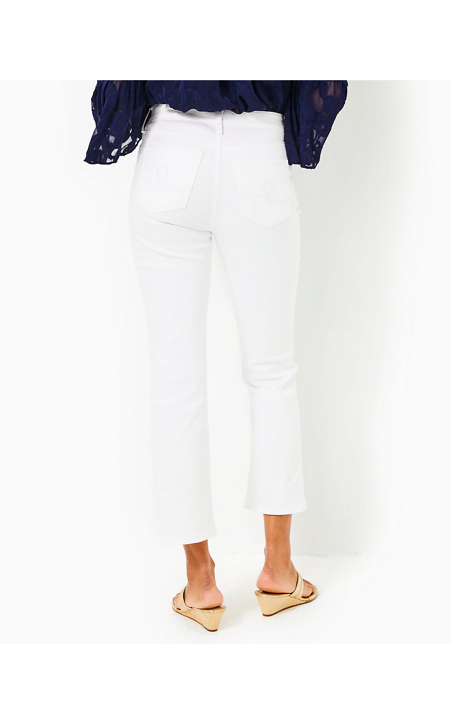 ANNET HIGH RISE CROP FLARE JEANS, RESORT WHITE