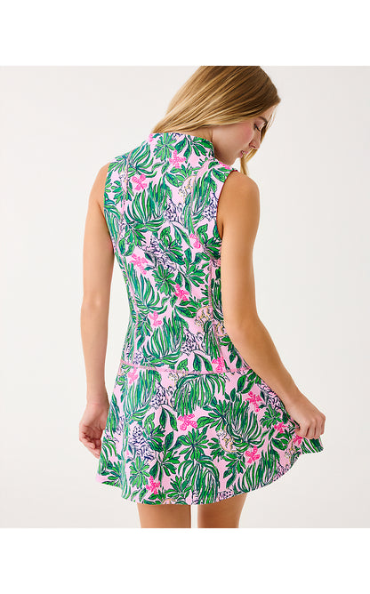 RACQUET ACTIVE DRESS, CONCH SHELL PINK ROARING WITH JOY