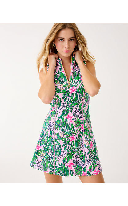 RACQUET ACTIVE DRESS, CONCH SHELL PINK ROARING WITH JOY