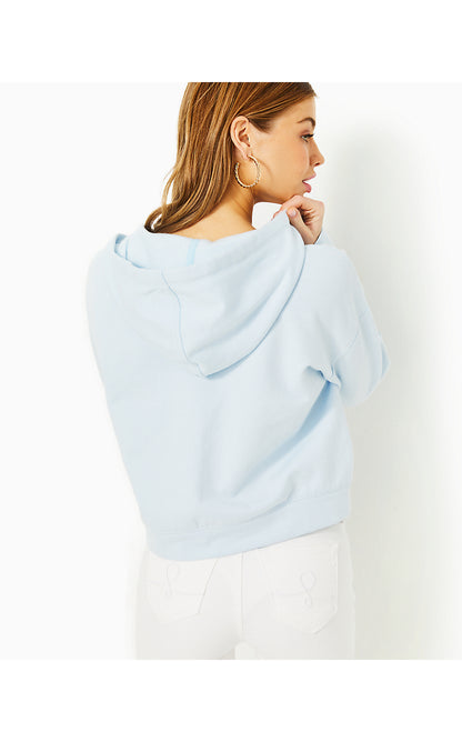 KIRSTIE LONG SLEEVE HOODIE, PASTEL LUNAR BLUE