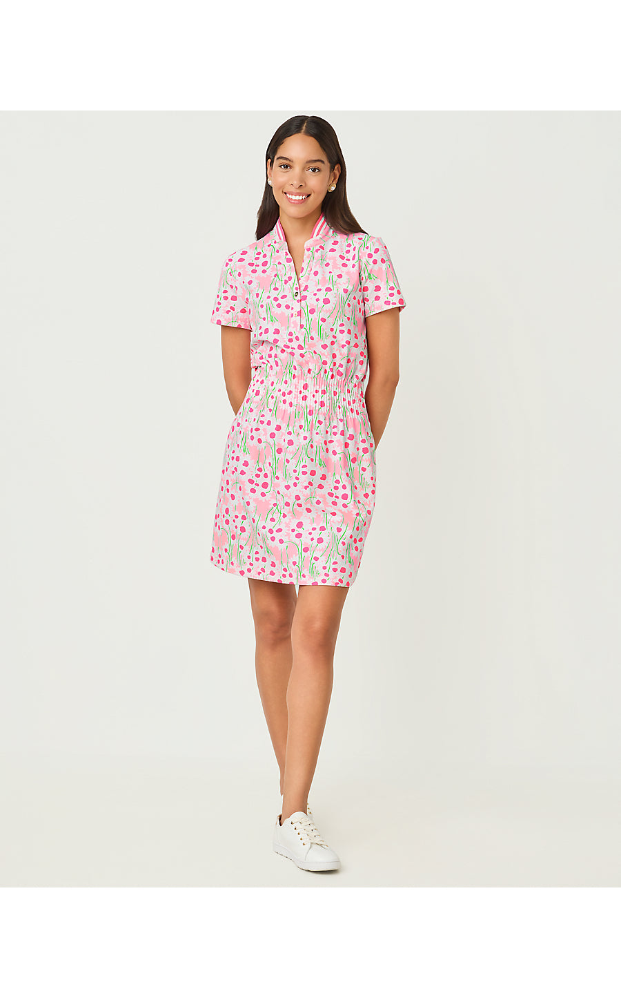 LOVE ACTIVE DRESS UPF 50+, CONCH SHELL PINK LIL SUNNY DAISIES
