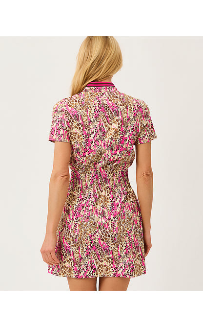 LOVE ACTIVE DRESS UPF 50+, PINK ASTER LIL SKETCHING ON SAFARI