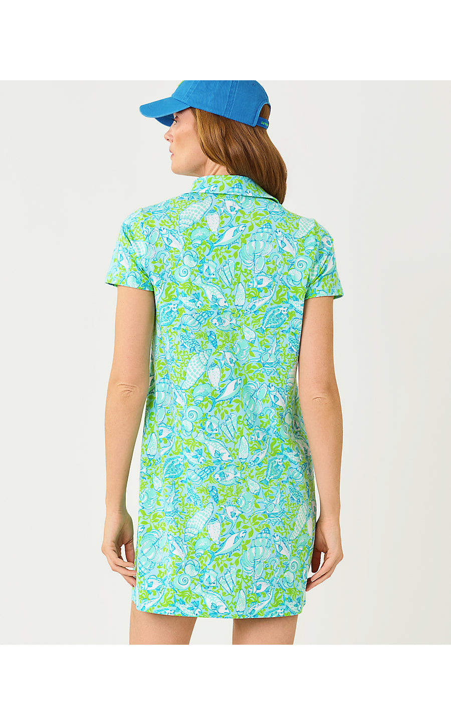 DUNE UPF 50+ SHORT SLEEVE DRESS, DAY DREAM BLUE THROW ME A LINE