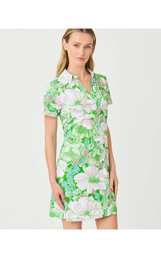 DUNE UPF 50+ SHORT SLEEVE DRESS, PUTTING GREEN POPPYLAND