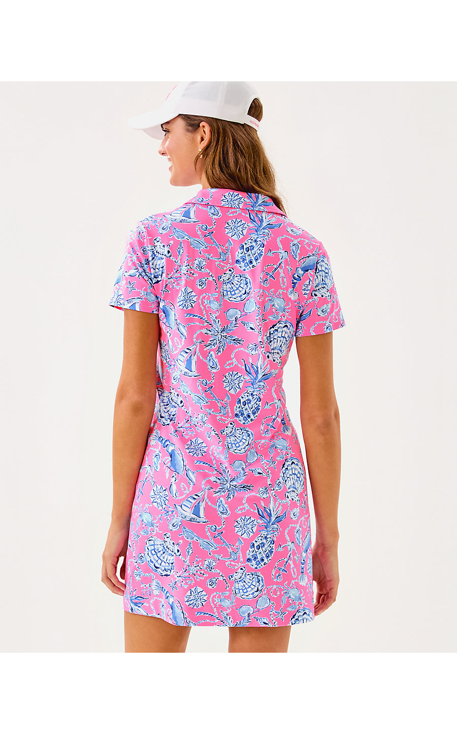 DUNE UPF 50+ SHORT SLEEVE DRESS, ROUSSEAU PINK BAREFOOT BEACHCOMBERS