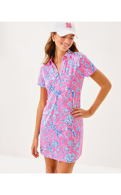 DUNE UPF 50+ SHORT SLEEVE DRESS, ROUSSEAU PINK BAREFOOT BEACHCOMBERS