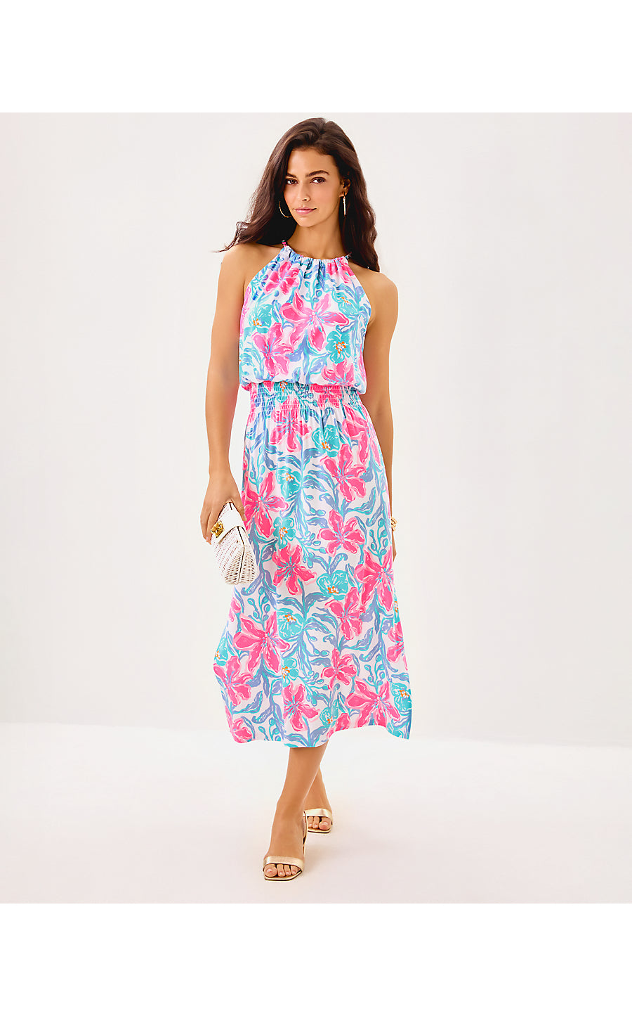 GRACELYN HALTER MIDI DRESS, MULTI BEACHSIDE HAVEN