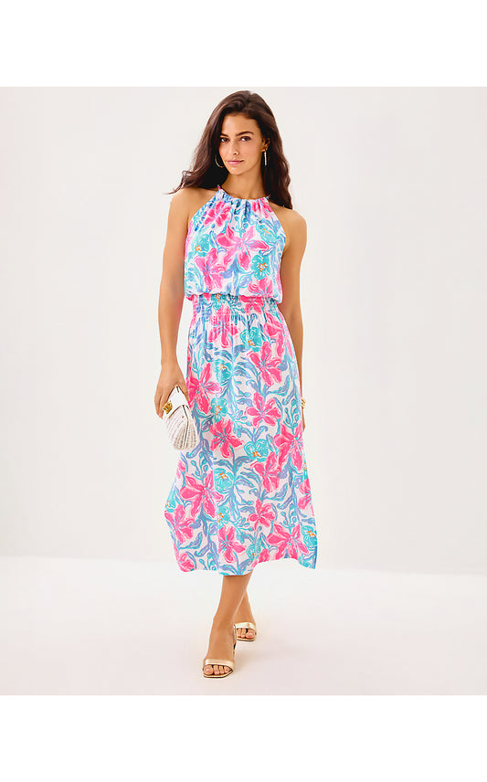 GRACELYN HALTER MIDI DRESS, MULTI BEACHSIDE HAVEN