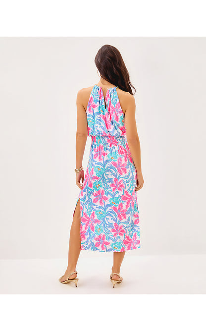 GRACELYN HALTER MIDI DRESS, MULTI BEACHSIDE HAVEN