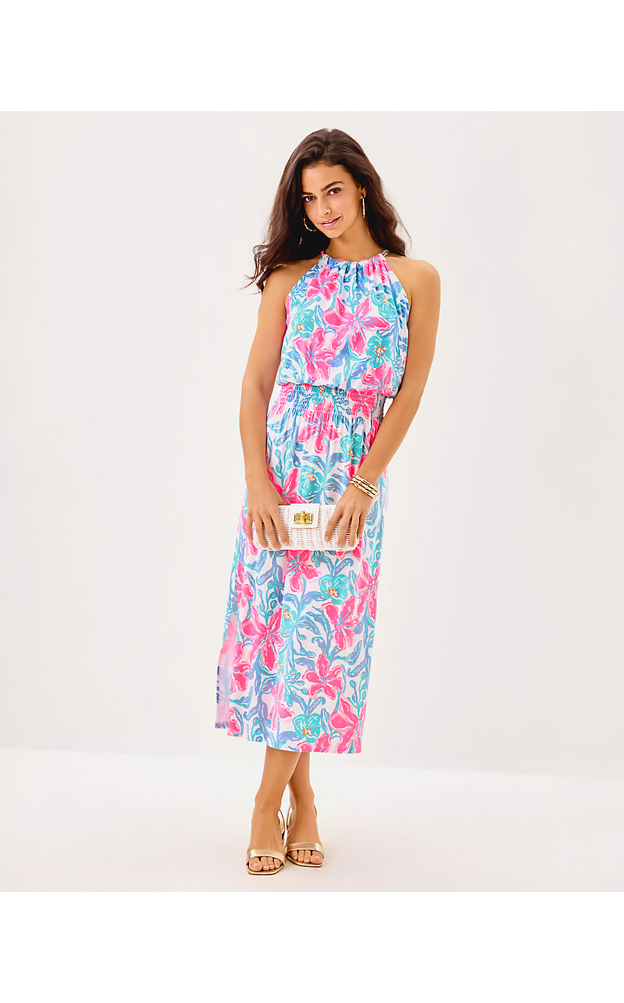 GRACELYN HALTER MIDI DRESS, MULTI BEACHSIDE HAVEN