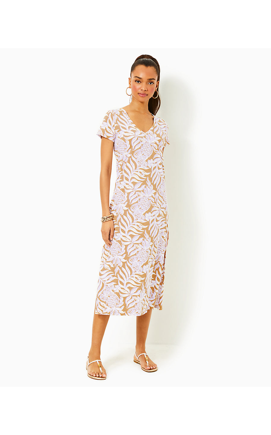 ETTA SHORT SLEEVE MAXI DRESS, RATTAN BON VIVANTS