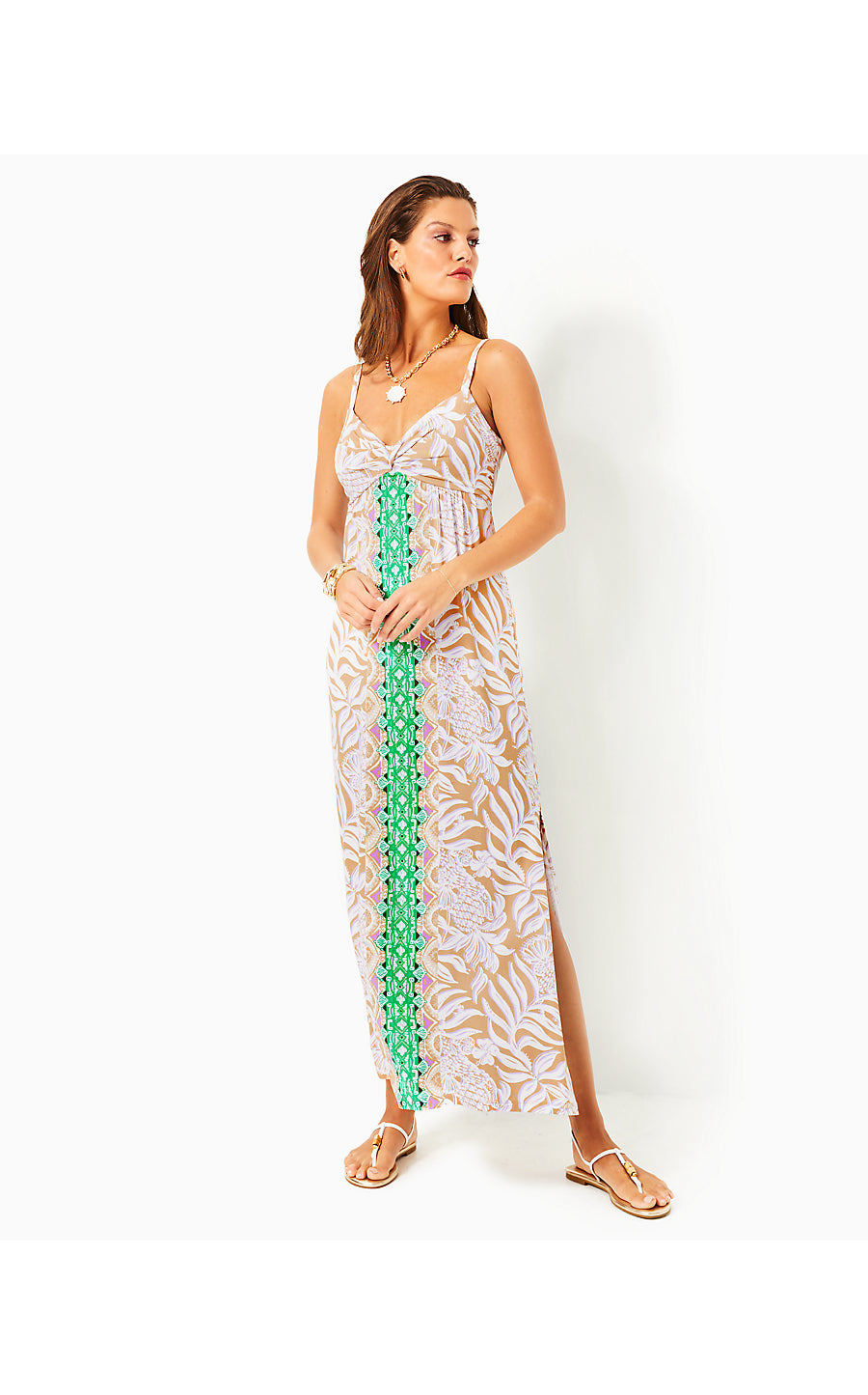 FLORALIE MAXI DRESS, MULTI BON VIVANTS ENGINEERED KNIT DRESS