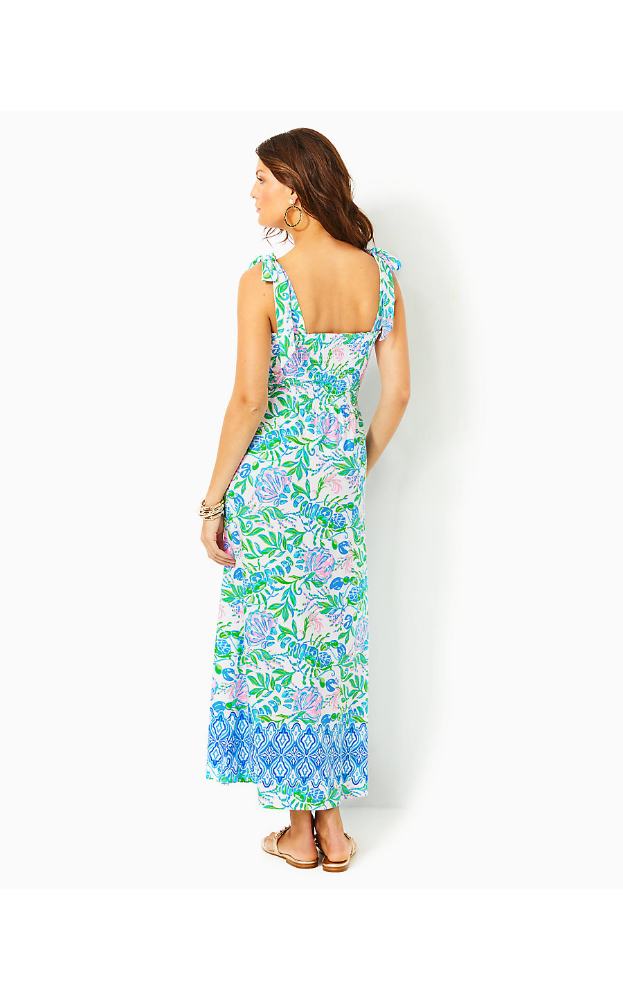 KAILUA SMOCKED MAXI DRESS, RESORT WHITE JUST A PINCH ENGINEERED KNIT DRESS