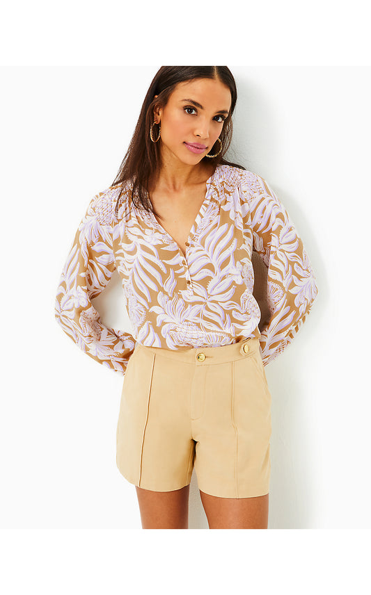 DELORIA LINEN SHORT, SAND BAR
