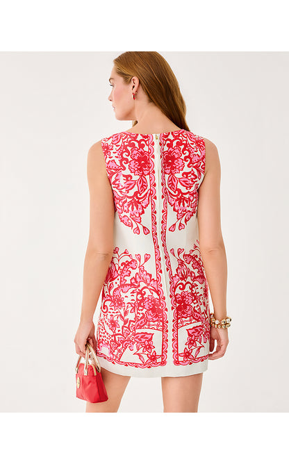SADIE SHIFT ROMPER, COCONUT SPICY SOCIALITE ENGINEERED ROMPER