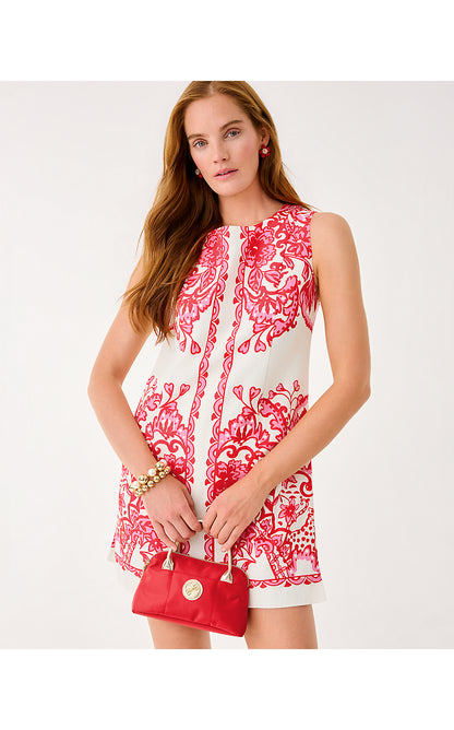 SADIE SHIFT ROMPER, COCONUT SPICY SOCIALITE ENGINEERED ROMPER
