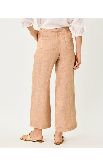 BRAWLEY LINEN CROP PANT, ICED LATTE X RESORT WHITE