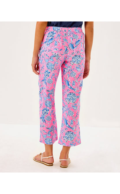 BRAWLEY LINEN CROP PANT, ROUSSEAU PINK BAREFOOT BEACHCOMBERS