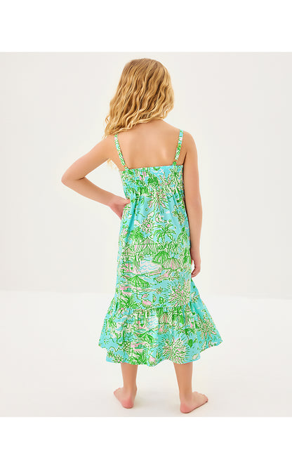 MINI HIEDI MAXI DRESS, FRESH WATER BLUE SUNBATHERS BLISS