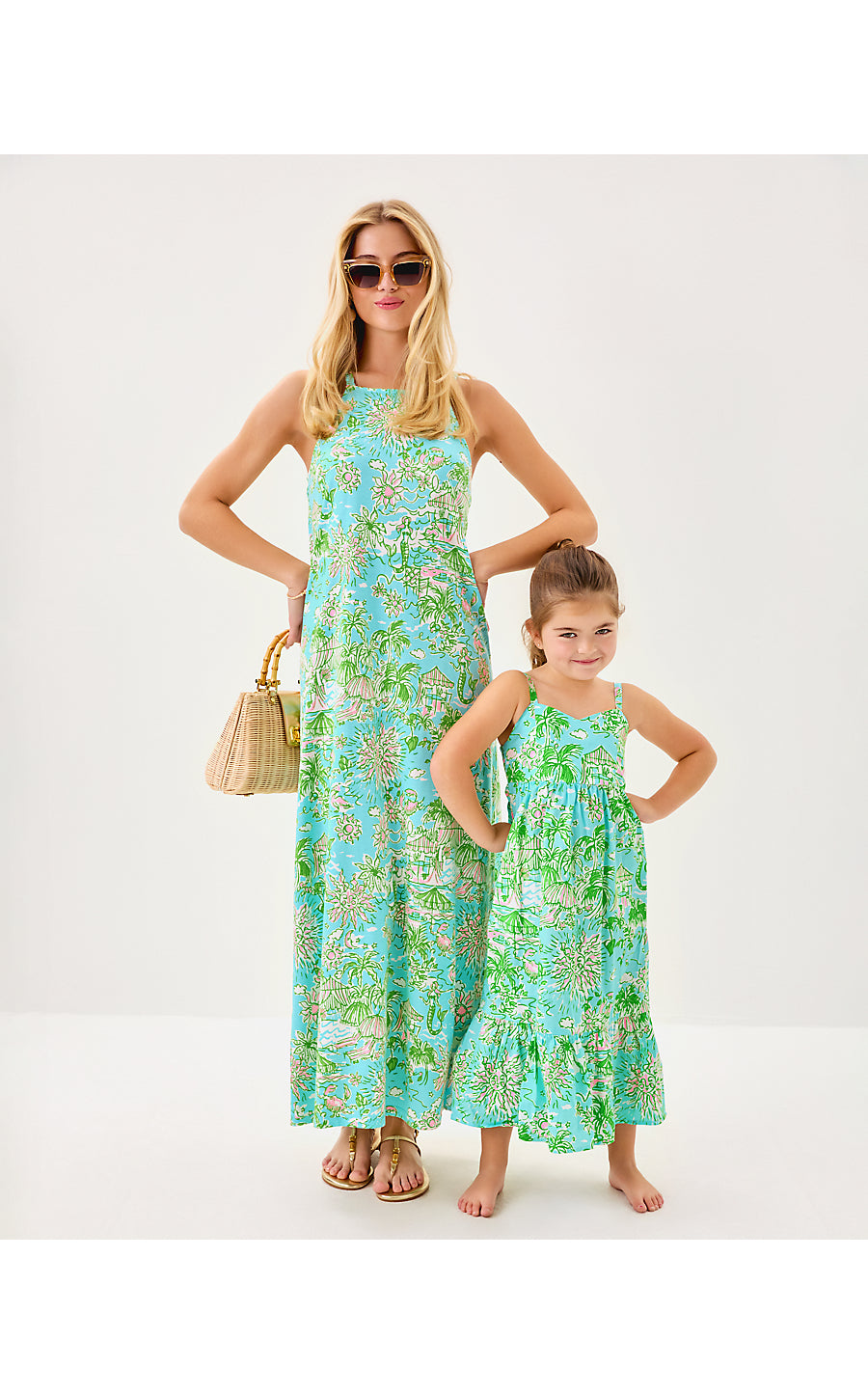 MINI HIEDI MAXI DRESS, FRESH WATER BLUE SUNBATHERS BLISS