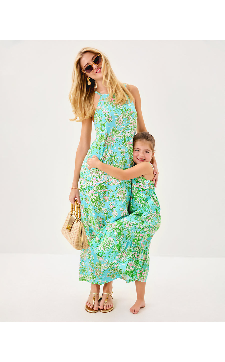 MINI HIEDI MAXI DRESS, FRESH WATER BLUE SUNBATHERS BLISS