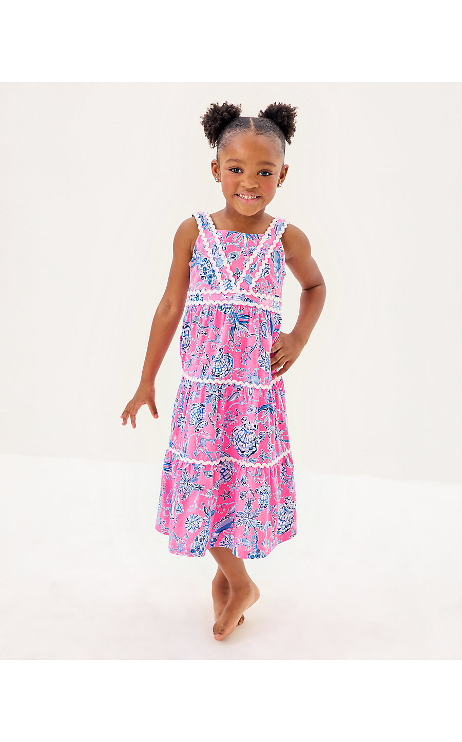 MINI POLLIE MIDI DRESS, ROUSSEAU PINK BAREFOOT BEACHCOMBERS