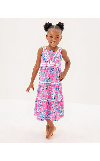 MINI POLLIE MIDI DRESS, ROUSSEAU PINK BAREFOOT BEACHCOMBERS