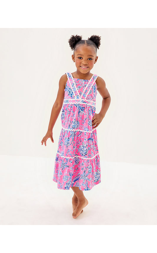 MINI POLLIE MIDI DRESS, ROUSSEAU PINK BAREFOOT BEACHCOMBERS