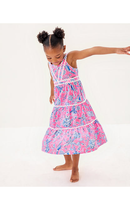 MINI POLLIE MIDI DRESS, ROUSSEAU PINK BAREFOOT BEACHCOMBERS