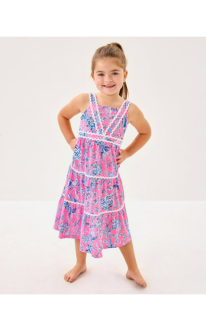 MINI POLLIE MIDI DRESS, ROUSSEAU PINK BAREFOOT BEACHCOMBERS