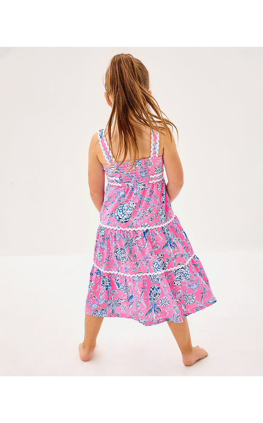 MINI POLLIE MIDI DRESS, ROUSSEAU PINK BAREFOOT BEACHCOMBERS
