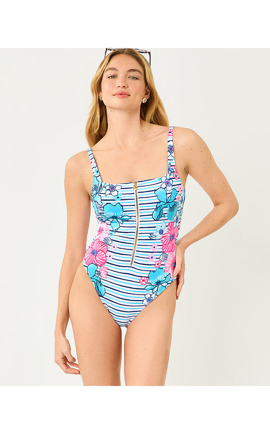 EMIL ONE PIECE, STARLIGHT NAVY GLORIOUS STRIPE ENGINEERED ONE PIECE