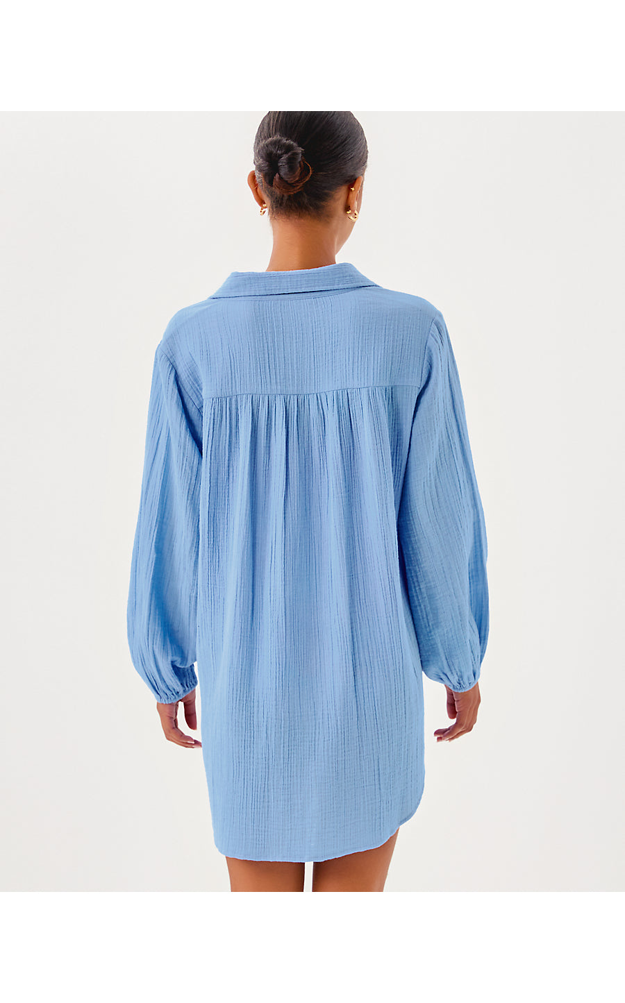 KIQUE LONG SLEEVE COVERUP, JACARANDA BLUE