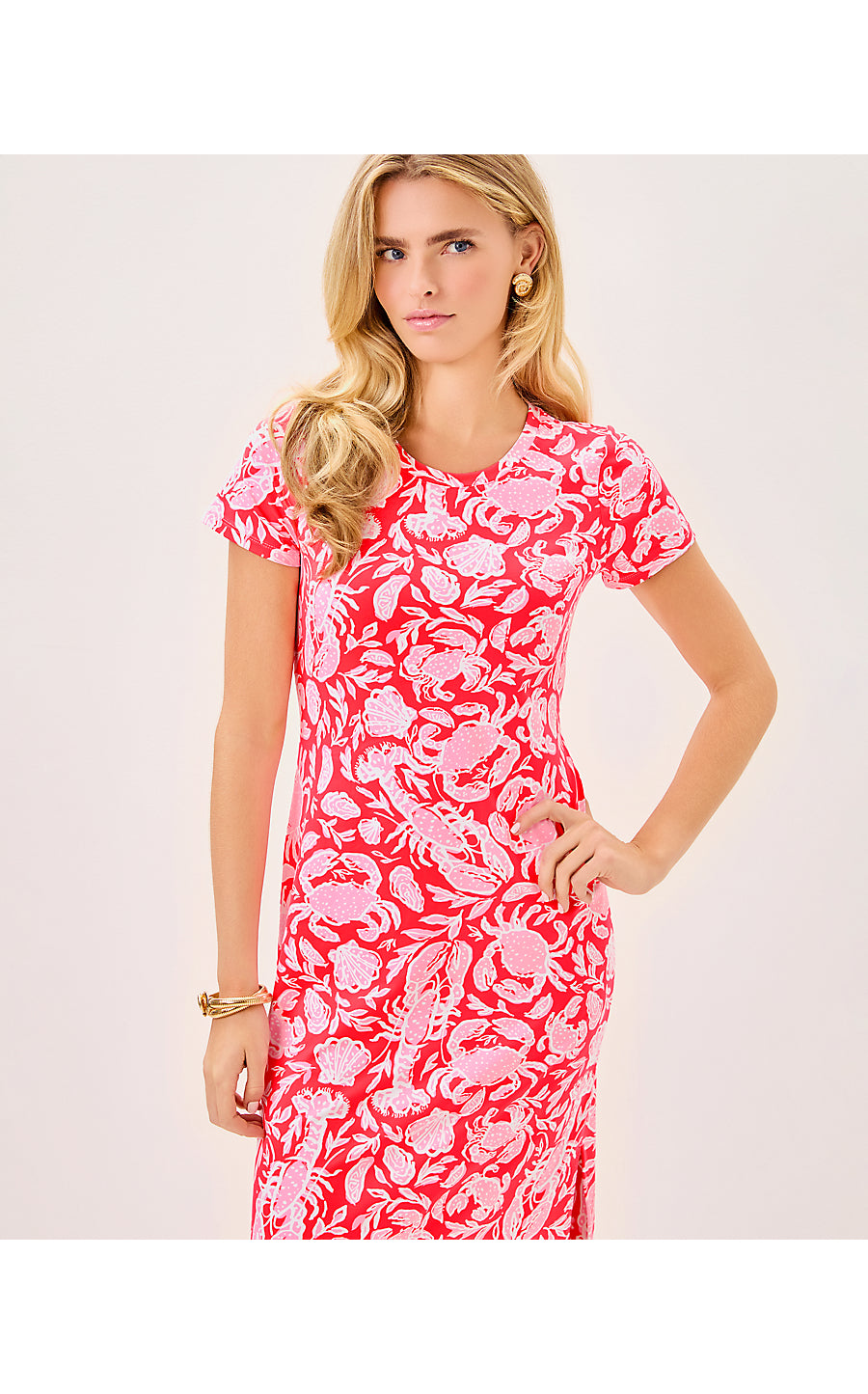 KADEN UPF 50+ MAXI DRESS, CANE CORAL CRAB COLLAB