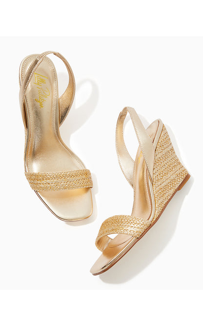 CARLA WEDGE, GOLD METALLIC