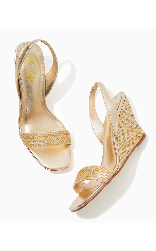 CARLA WEDGE, GOLD METALLIC