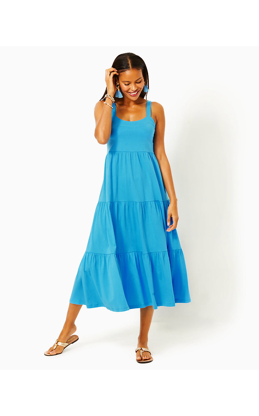 MIRI MIDI DRESS, LUNAR BLUE