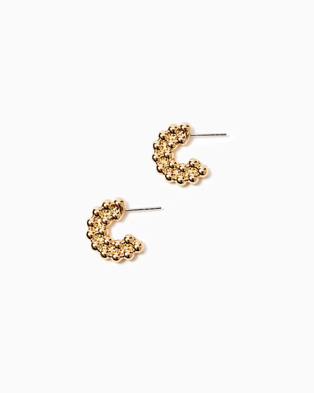 WORTH A LOOK SMALL HOOP EARRINGS, GOLD METALLIC